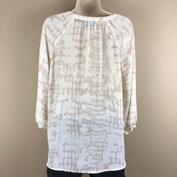 Cynthia Rowley Cream Print Popover Top - Picture 11 of 16